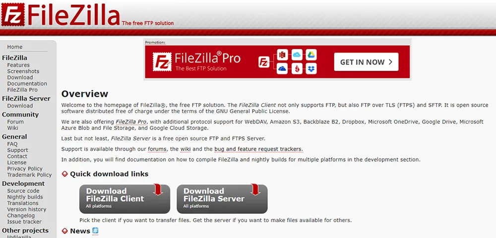 파일질라 사용법, FTP Filezilla
