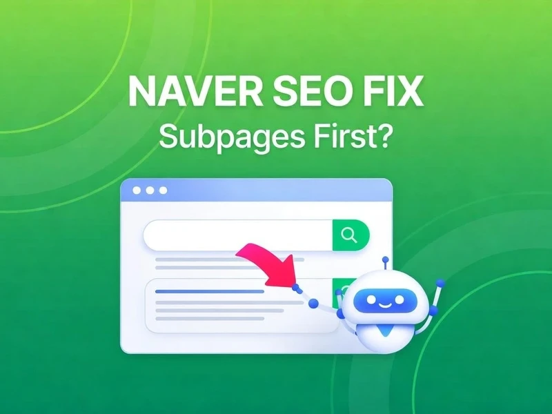 네이버에서 메인 페이지보다 하위 페이지가 먼저 검색