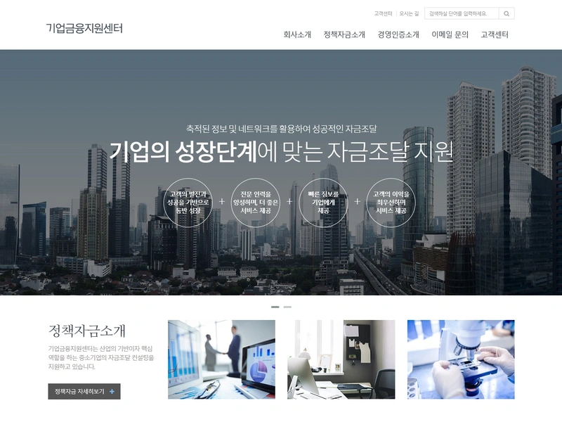 기업 홈페이지, 정책자금도우미